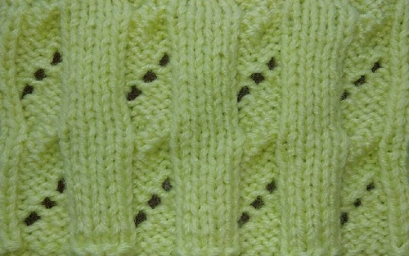 Изнаночная сторона узора Косички с ажуром