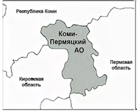 Карта коми пермяцкого автономного