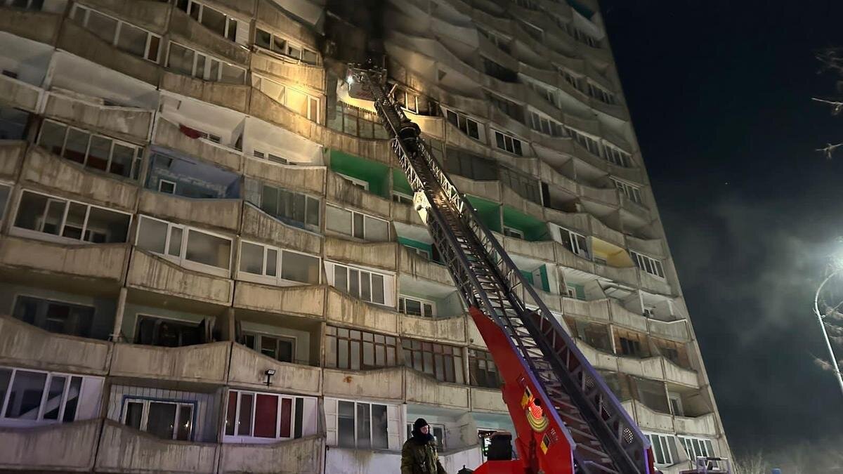    Пожар в высотке в Караганде:МЧС РК