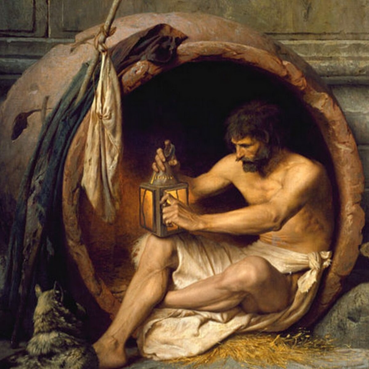 А как Диоген спал в бочке?