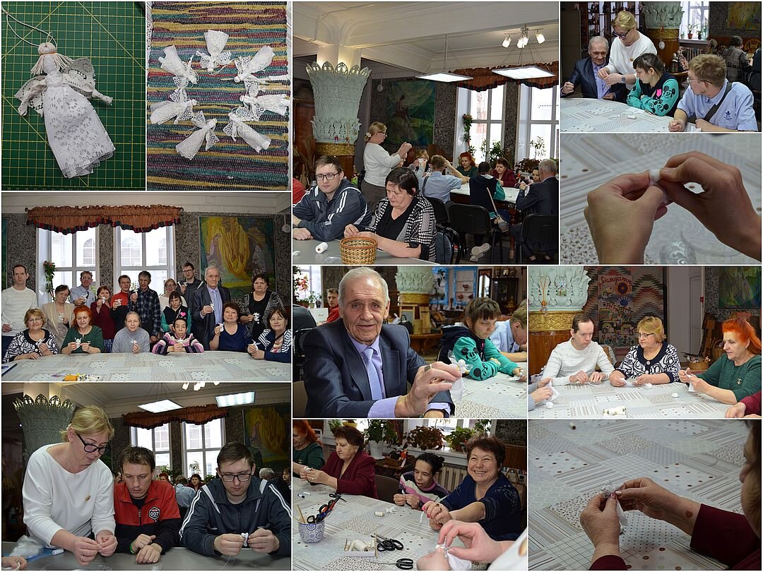 Каждого человека при крещении Господь наделяет особым «другом» – Ангелом хранителем. Этот ангел любит нас, оберегает. Он незримый тихий наш собеседник и наш утешитель. Присутствие ангела всегда можно распознать по внутреннему настроению своей души. Когда на душе светло, на сердце легко, тихо, мирно, значит он рядом с нами. Ангел – это незримый образ для нас. И каждый представляет его по - разному. 
Мастер -класс стал продолжением программы «Музыкальная терапия» инклюзивного проекта «Творчество во благо» и неожиданным приятным подарком к празднику. Пусть дорогой Ангел оберегает каждого, дарит покой и душевное тепло в зимние дни января! 

 

Житник Марина Юрьевна,

        руководитель студии