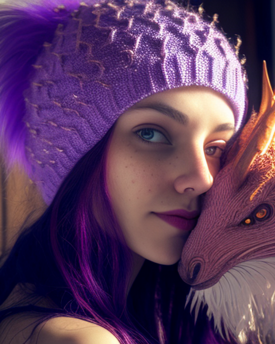 Вязаная шапочка с вертикальным зигзагообразным узором бисером. Помимо бисера акцентом шапки является большой пушистый помпон из искусственного меха. 