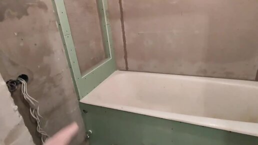 Монтаж экрана под ванну из гкл. Сборка ниши над ванной с подсветкой ...