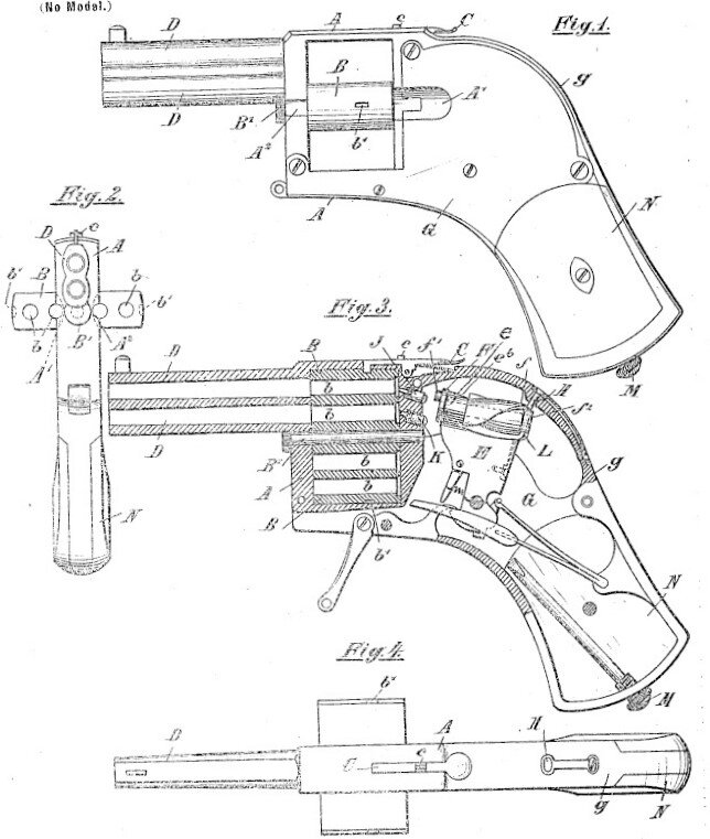 Конструкция пистолета Бера. Рисунок из патента.