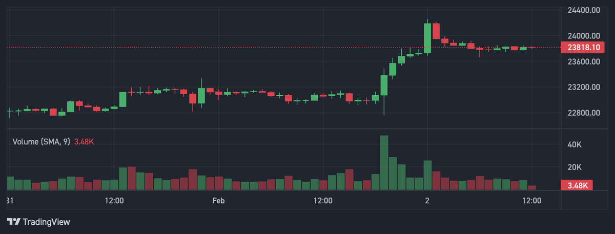    Часовой график курса Биткоина