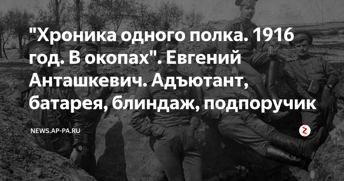 Хроника одного полка 1916 год в окопах