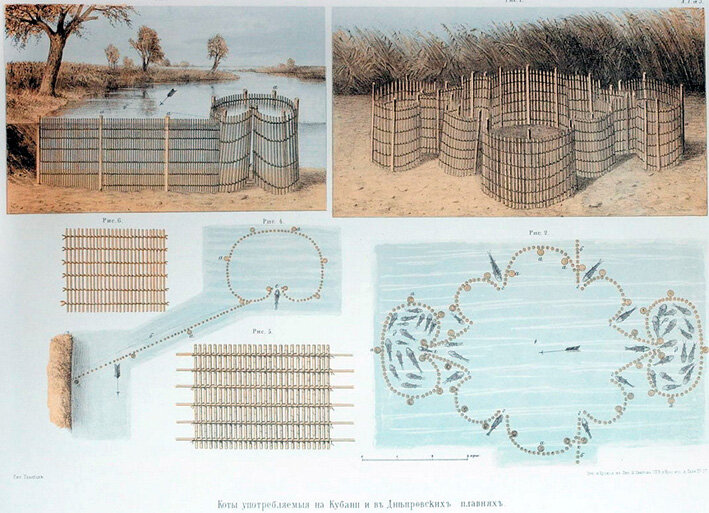 Илл. из альбома «Рисунки к исследованию рыболовства на Черном и Азовском морях» 1871 г.