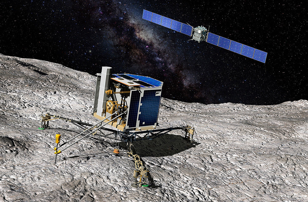 Филы на комете Чурюмова-Герасименко и Розетта, арт-концепт