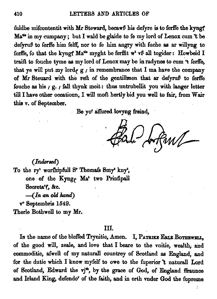 Страница из The Bannatyne Miscellany Vol.III, Эдинбург, 1855 год