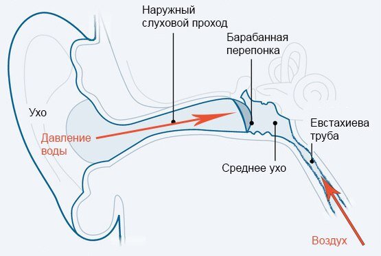 Механизм продувки ушей при погружении