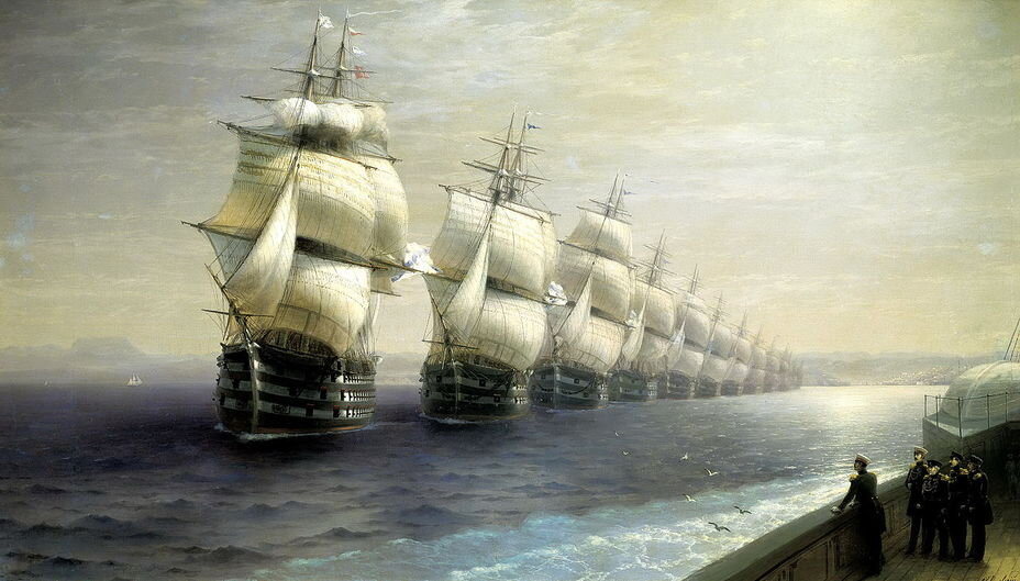  Иван Айвазовский. Смотр кораблей Черноморского флота в 1849 году 