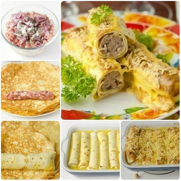 Яичные рулетики с начинкой