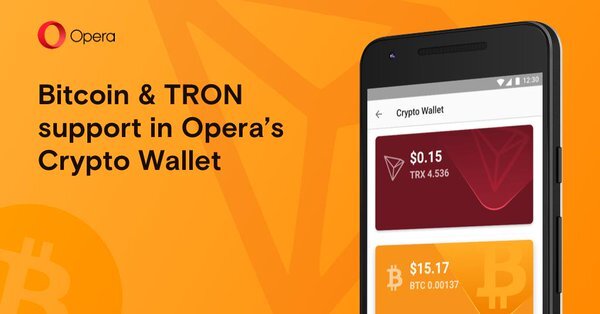 Opera✔@operaJust in: we've begun testing @Tronfoundation and @Bitcoin support in the beta version of the Opera browser for Android. Learn more here: https://opr.as/36894 
8672:55 PM - Jul 10, 2019Twitter Ads info and privacyOpera adds support for Bitcoin and TRON blockchains to its Crypto Wallet - Blog | Opera Mobile
The beta version of the Opera browser for Android [version 53] now lets you send and receive Bitcoin (BTC) and TRON (TRX and TRC10 tokens). It also enables webpages to make transactions with Bitcoin
blogs.opera.com