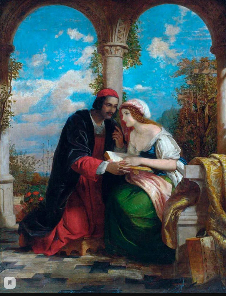 "Абеляр и Элоиза на террасе", художник Чарльз Лок Истлейк, 1865 г.