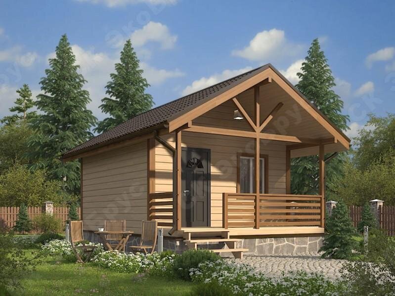 Рисунок 1. Проект одноэтажного каркасного дома Карелия Д-7