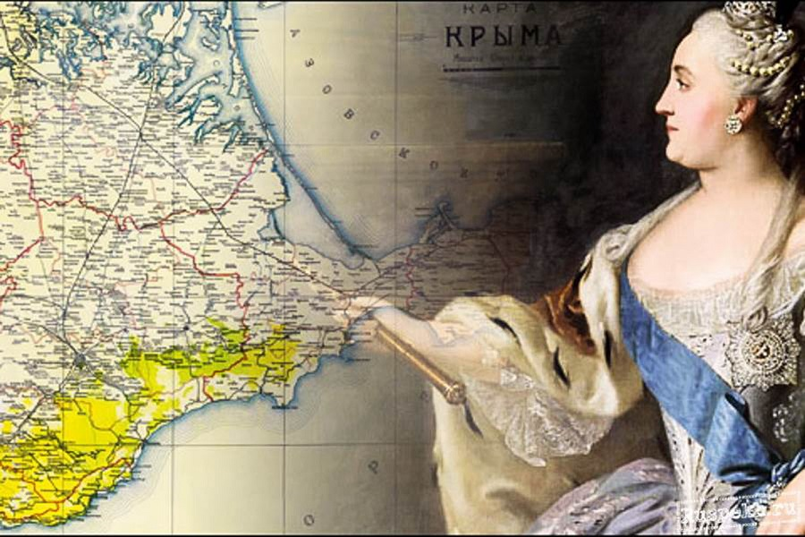 Коллаж "Екатерина II и п-в Крым". Взято с интернет-ресурса.