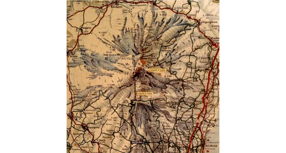 Карта региона, мы ночевали на юго-востоке от вулкана