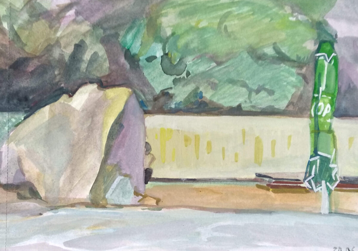 Это тоже мой быстрый этюд акварелью. 