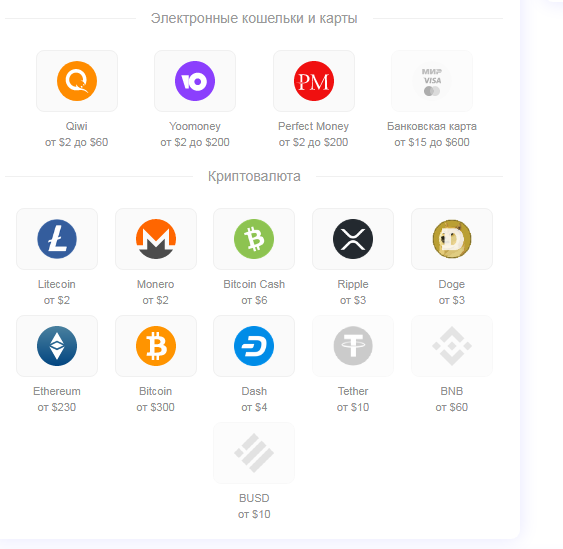 Виды выплат