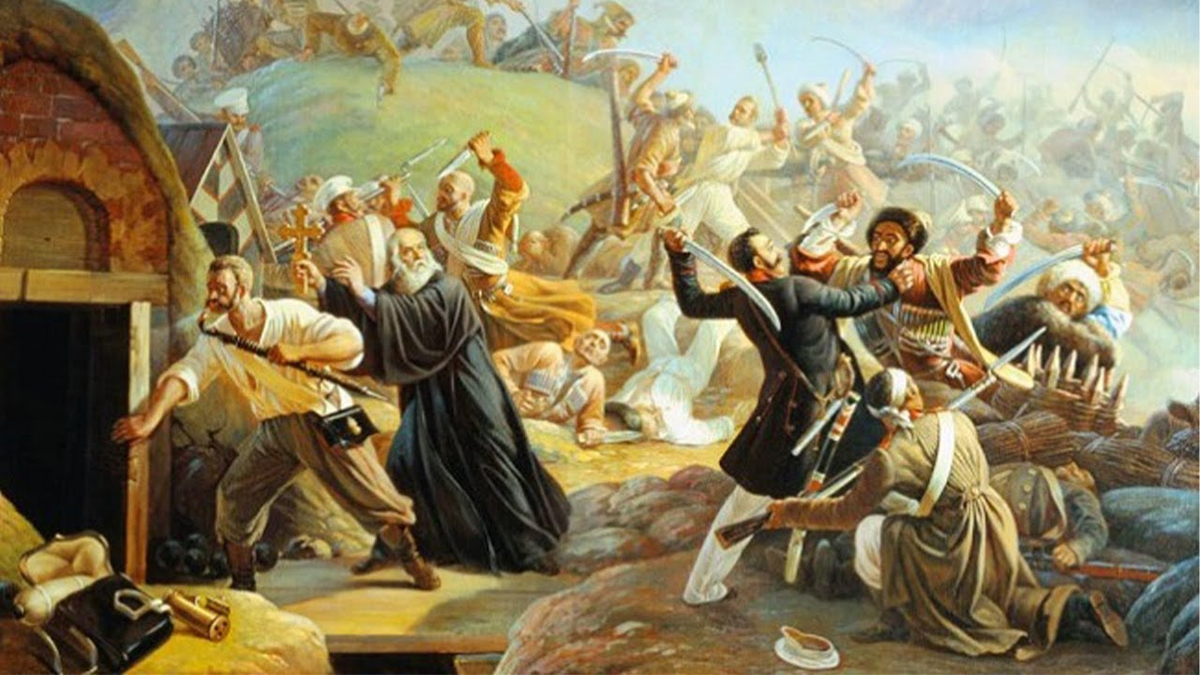 ненависть русских к кавказцам. русско украинская война. горец кавказа осетин абрек. джигиты кавказа. франц рубо штурм аула.