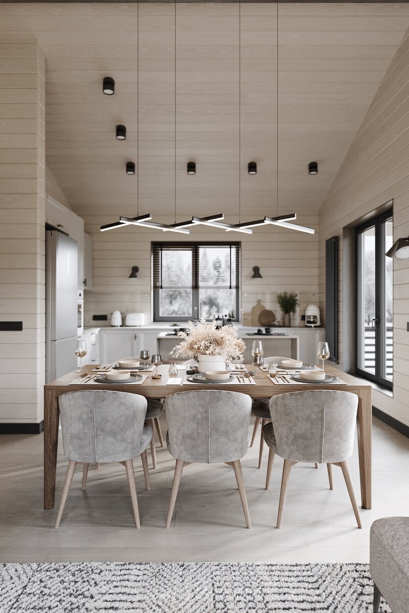 Отделка дома осветленным деревом. Имитация бруса и деликатный паркет