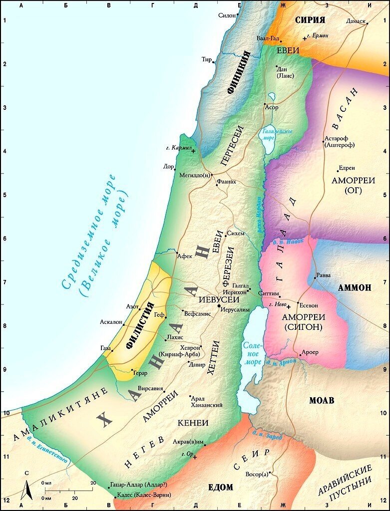 Карта древнего израиля в библейские времена
