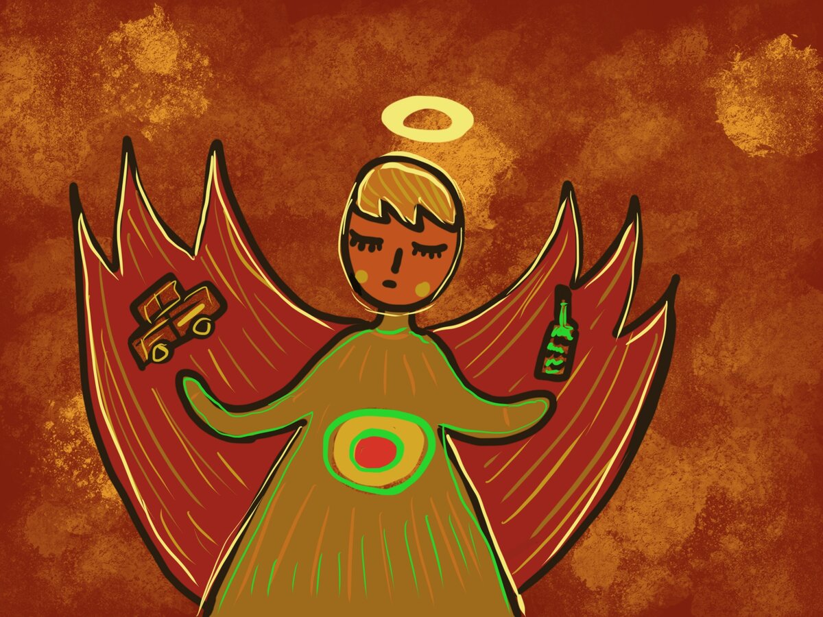 Иногда мы настолько погрязаем, что перестаем понимать что правильно или нет, в безумии бежим за чувствами, за своим умом. Авторская иллюстрация специально для статьи.