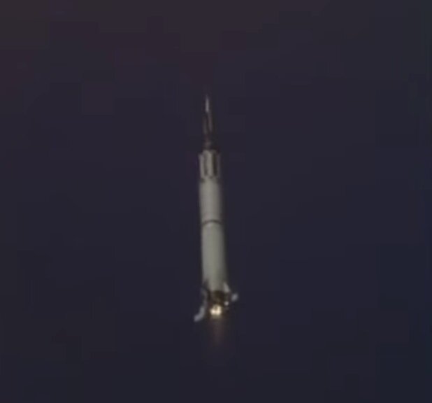 Внешний вид ракеты Меркурий-Редстоун с Аленом Шепардом на борту.