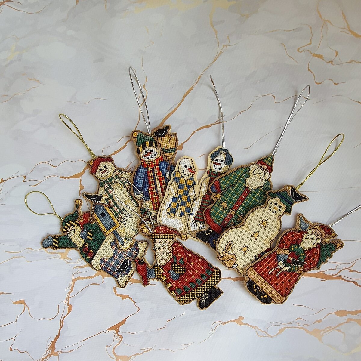 Dimensions 8545 Santa &Snowmen ornaments