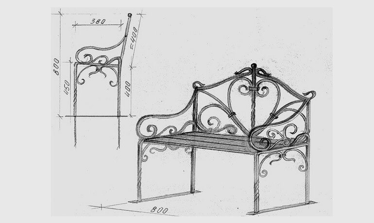 Кованые скамейки своими руками чертежи. Строительный портал