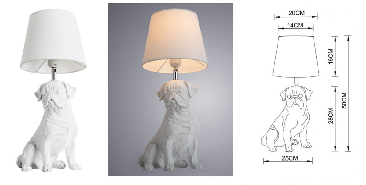 Настольная лампа ARTE Lamp A1512LT-1WH (Китай).