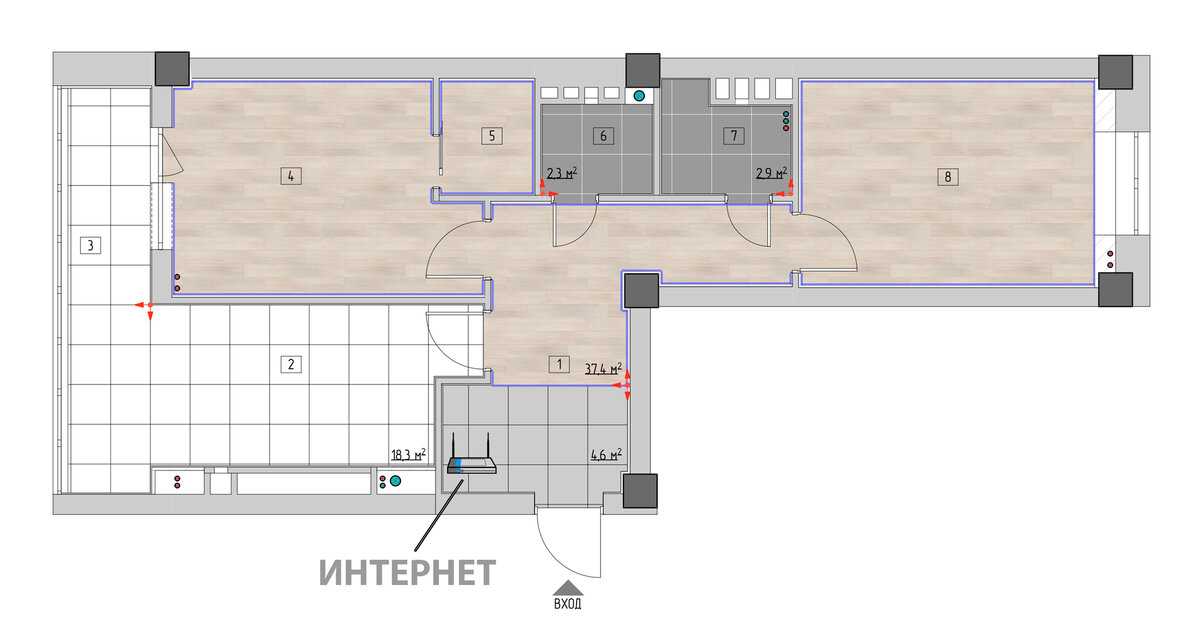 План квартиры, где устанавливается Deco X60