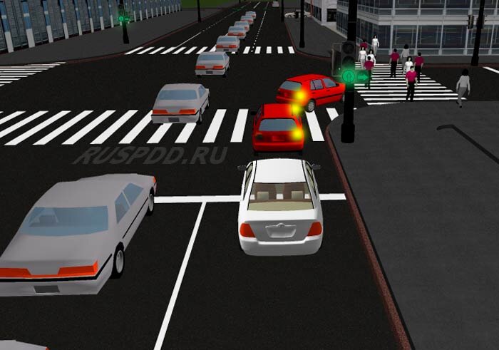 Разрешено движение прямо и направо