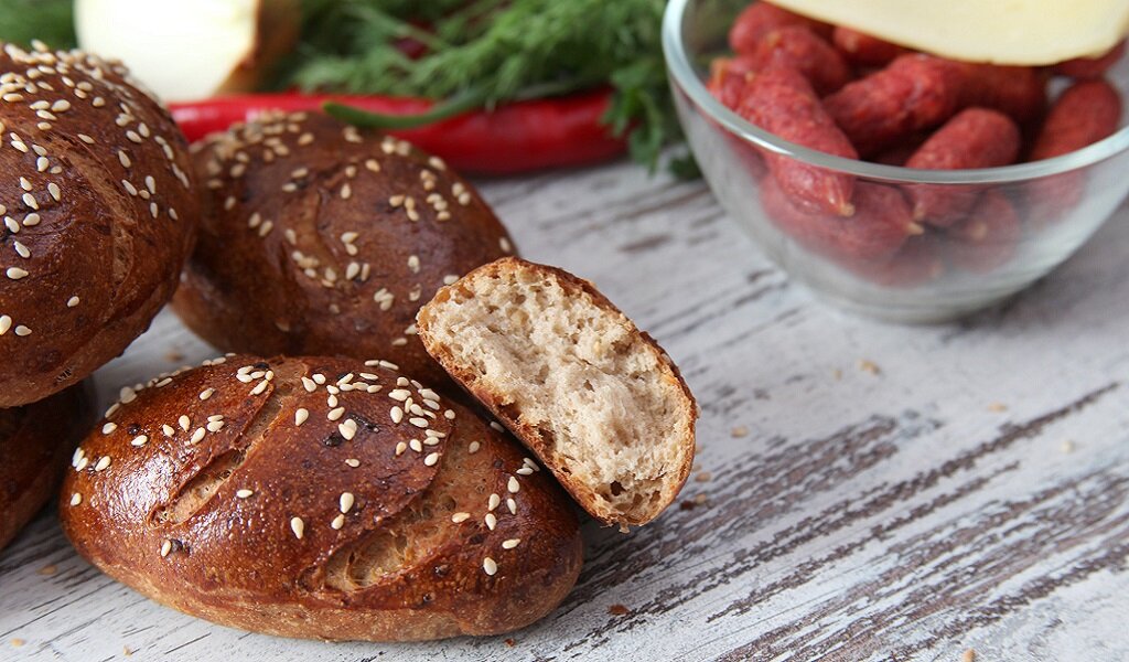 Для канала С.Пудовъ: Булочки из хлебной смеси "Луковый пшенично-ржаной хлеб"1 (отзыв)