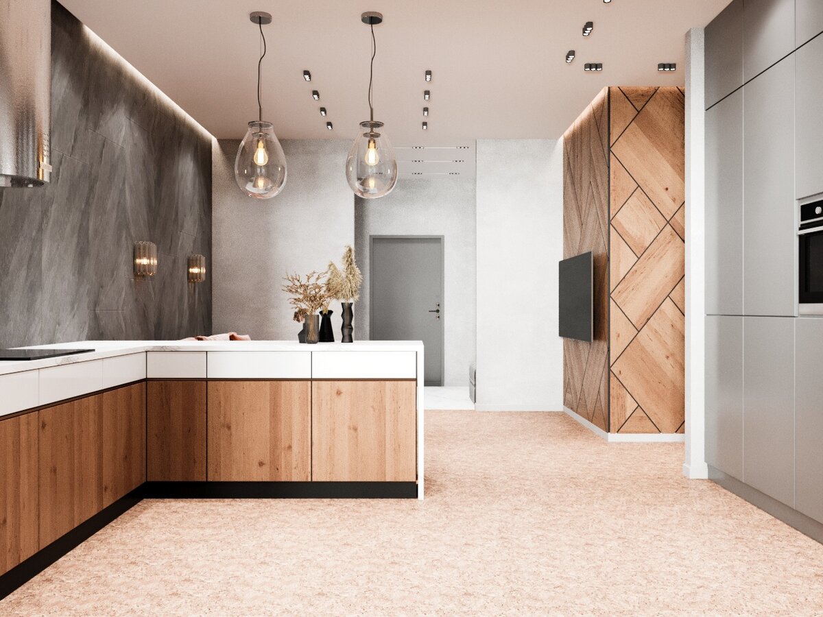 Интерьер кухни-гостиной