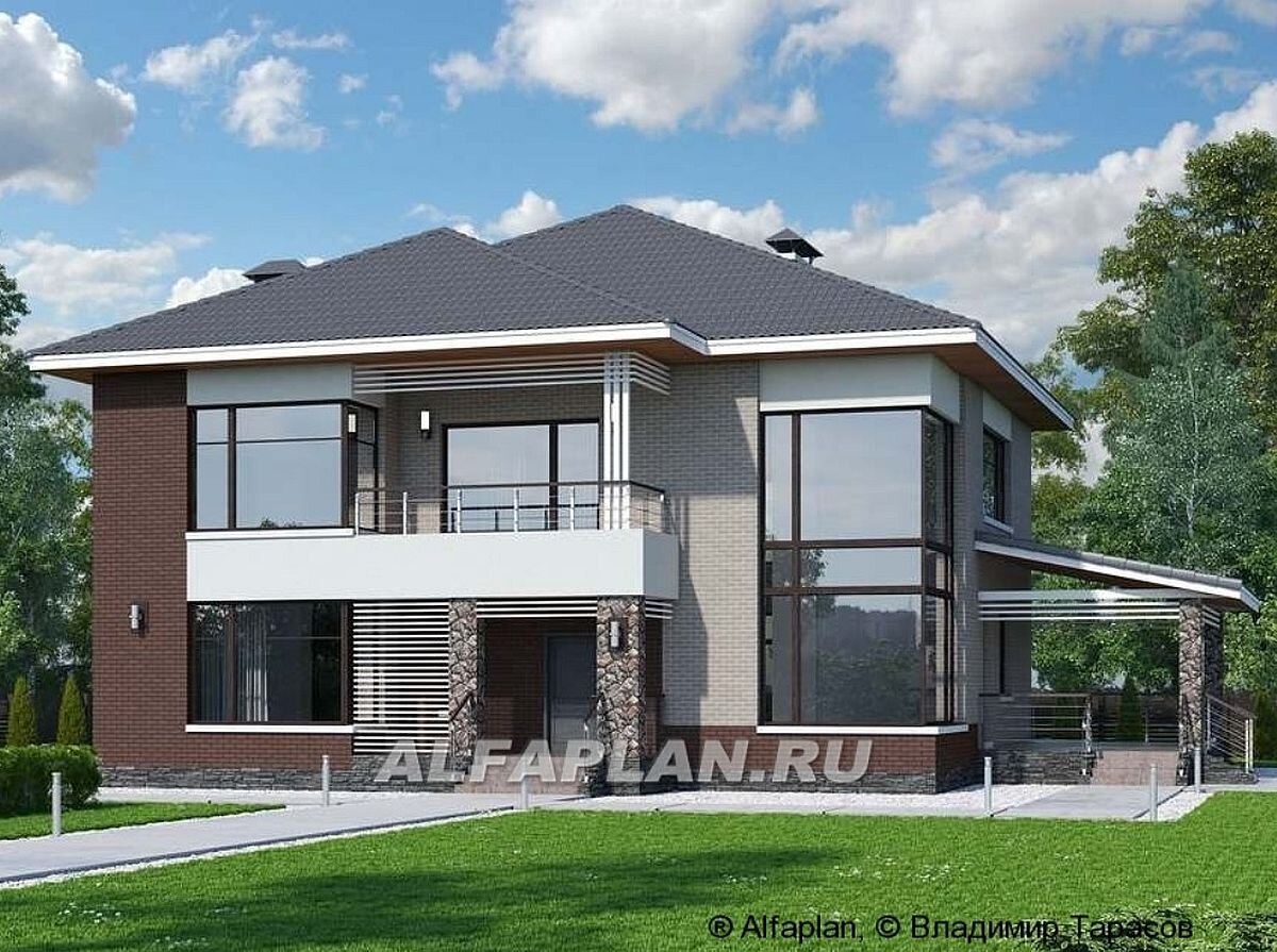 Проект загородного дома "Луара" 714а, зеркальный вариант ©Владимир Тарасов