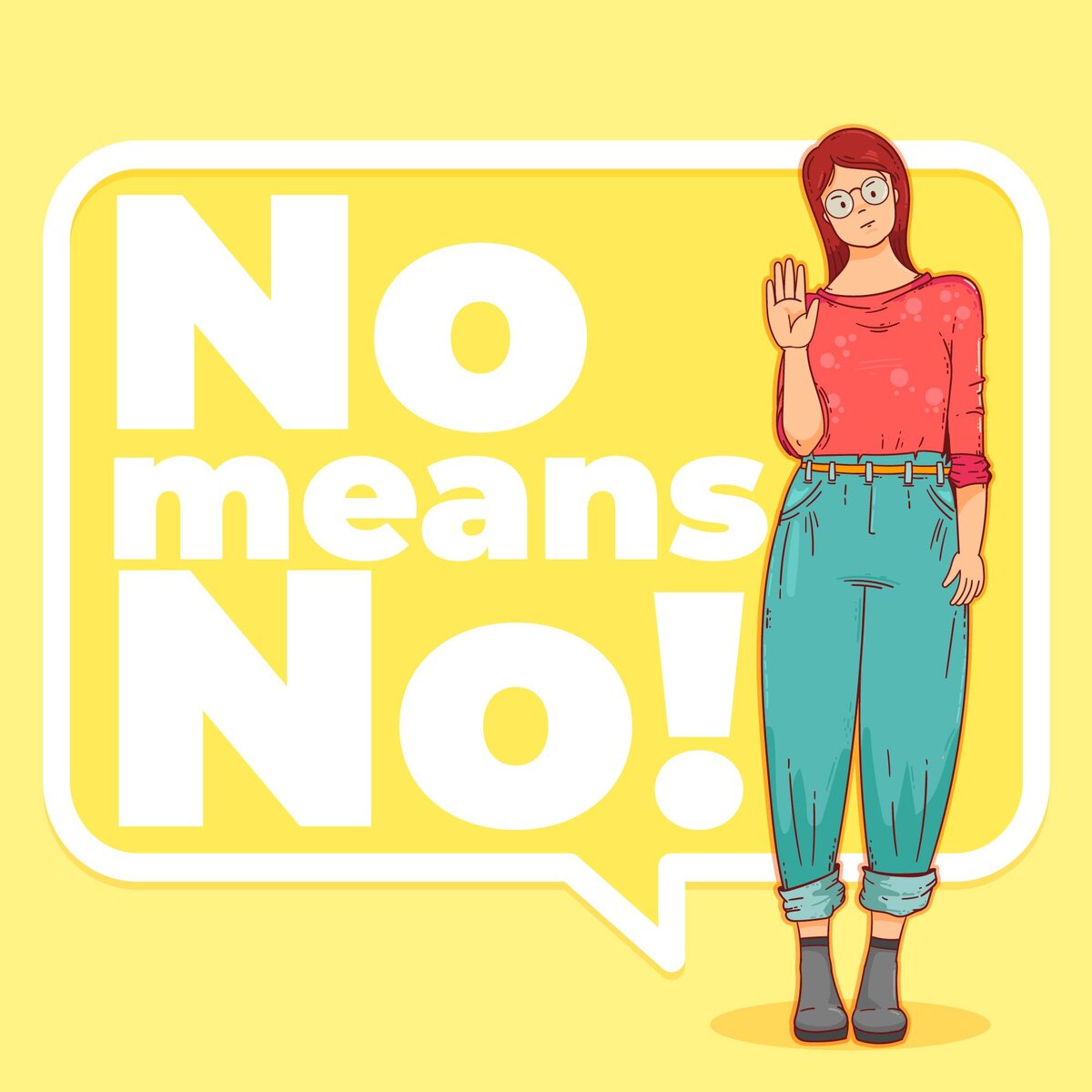 Автор  freepik - www.freepik.com. Надпись "Нет значит нет"