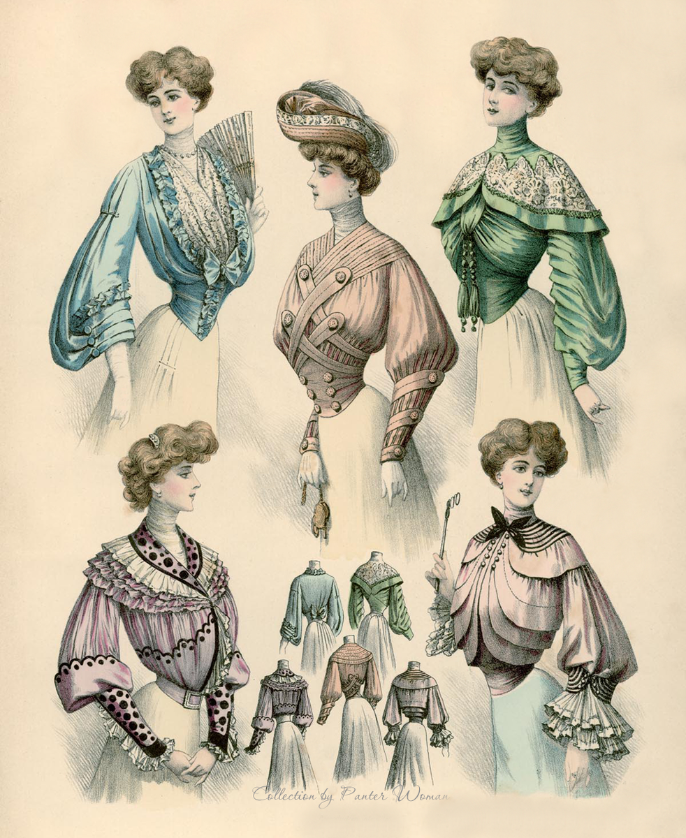 Модные блузки, 1903 год. Голландский журнал мод «De Gracieuse».