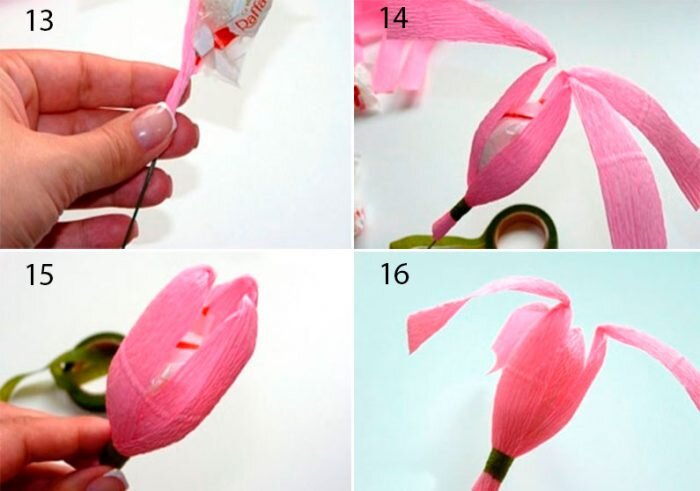 Идеи для создания тюльпанов из гофрированной бумаги