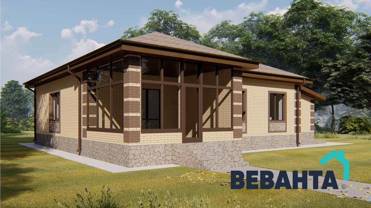 Одноэтажный дом "Елена с гаражом Люкс" 156 кв.м. СК Веванта Москва Тюмень Дзен