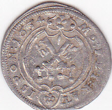 Моя монета 2 Kreuzer 1634 года.