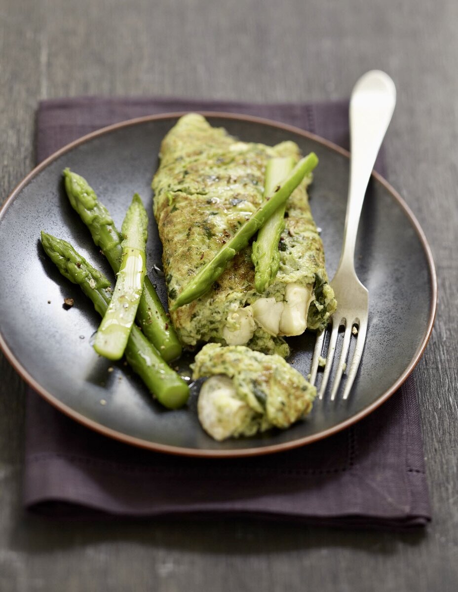 🇫🇷 Omelette au cresson et asperges vertes 
