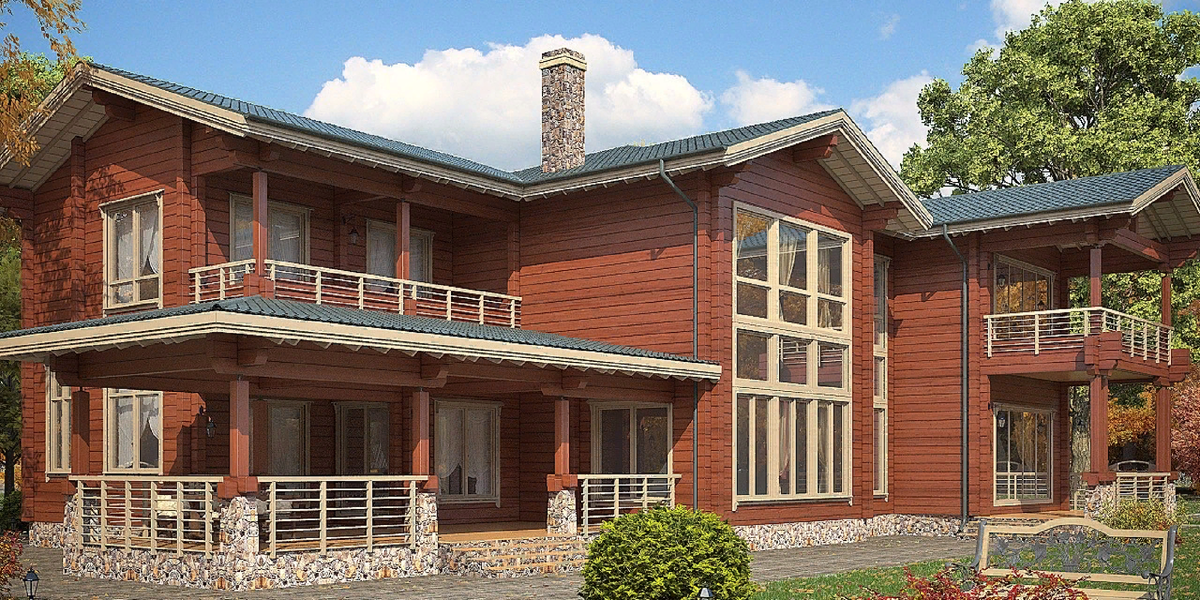 Фасады домов по проектам компании Holz House. Источник фото: holz-house.ru