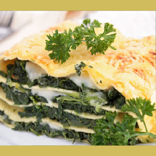 Лазанья со шпинатом и соусом бешамель