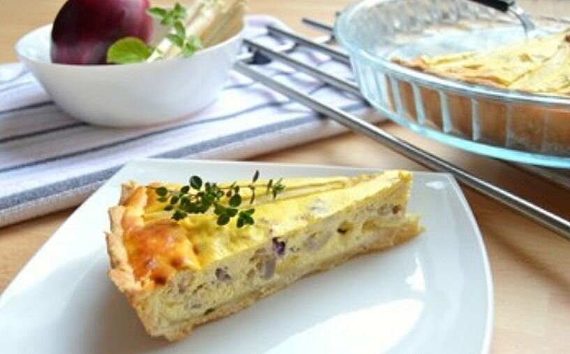 Пикантный пирог со спаржей, легкий, воздушный и диетический