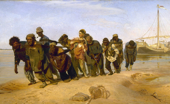 Илья Репин «Бурлаки на Волге» 1873 года. 
