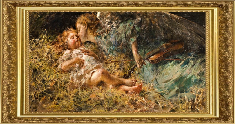 Винченцо Иролли, «Ангел-музыкант»,1900—1905, холст, масло, собрание Фонда Каприольо, Милан