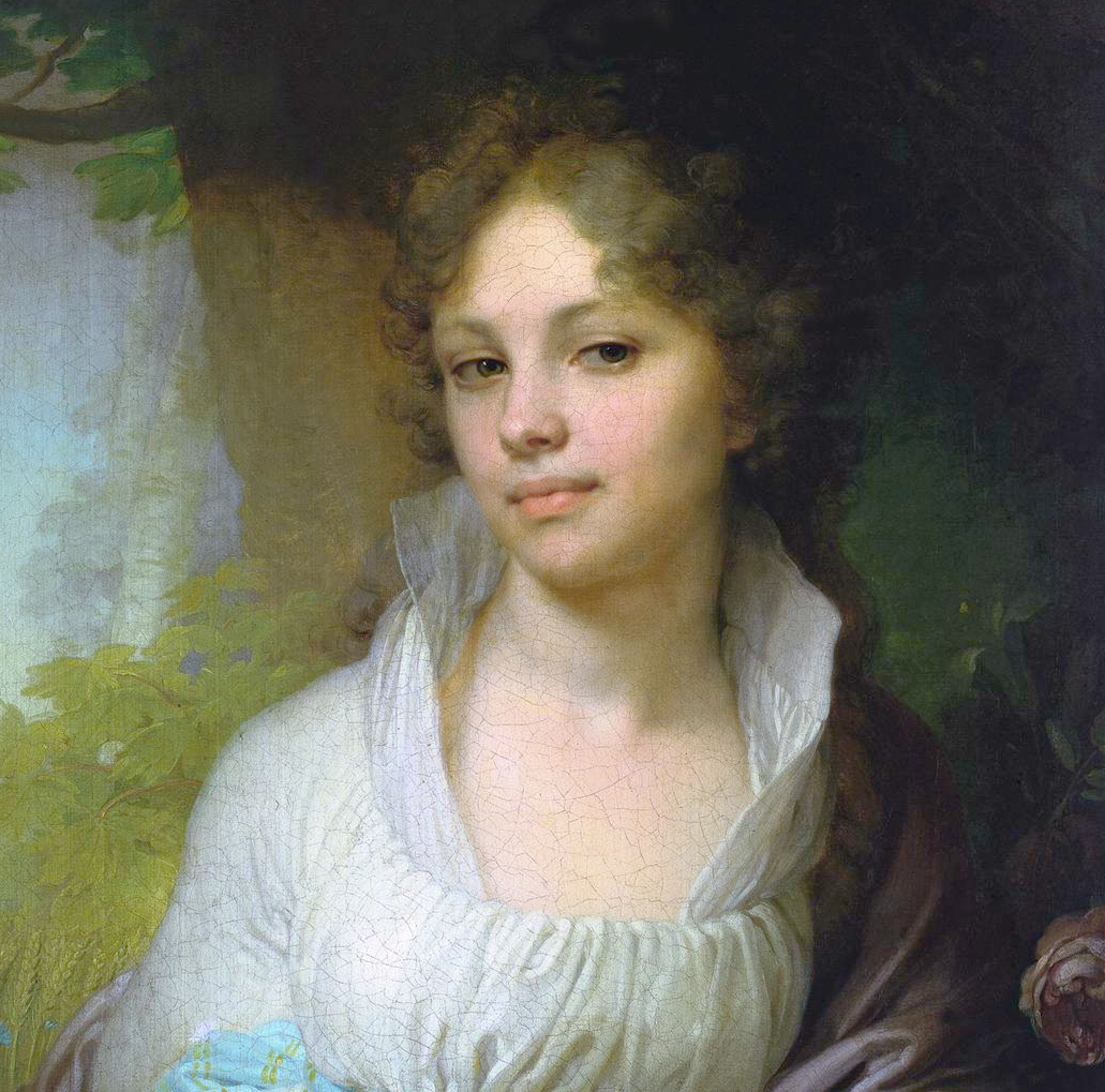 «Портрет Марии Лопухиной», Владимир Боровиковский, 1797. (с) Из коллекции Государственной Третьяковской галереи, Wikimedia Commons. Деталь.