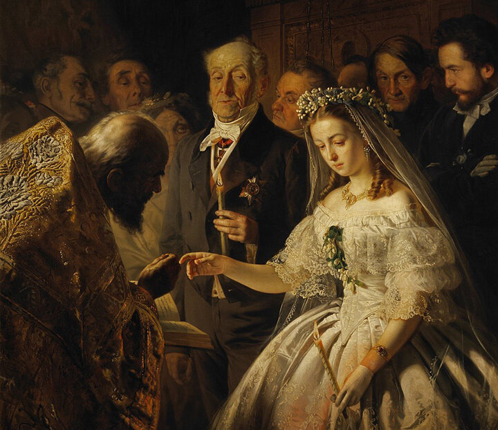 Василий Пукирев. «Неравный брак». Фрагмент