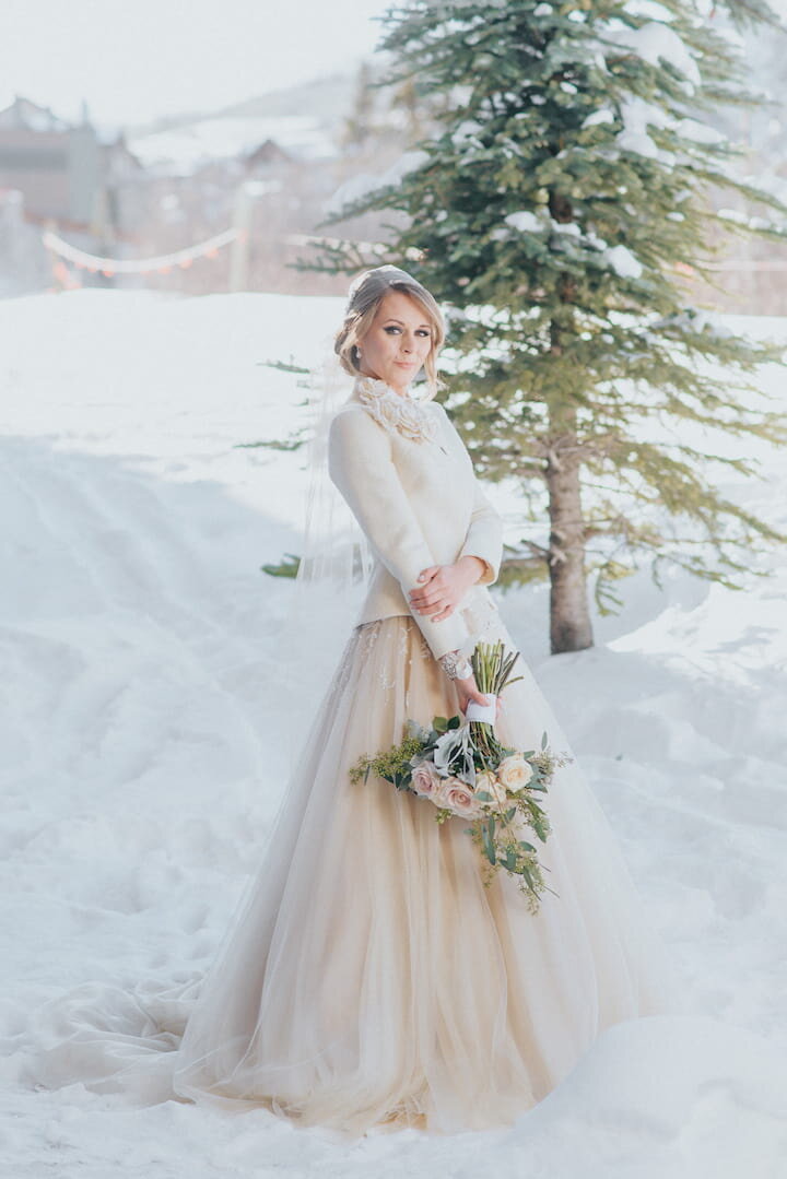 Зимняя накидка на свадебное платье
